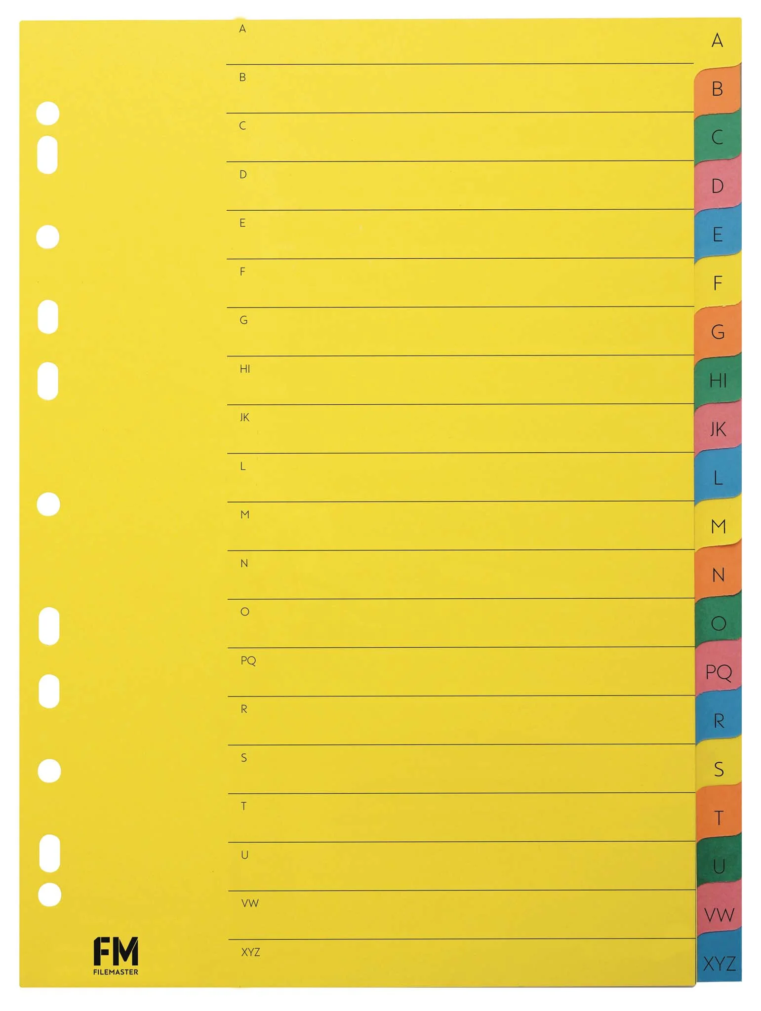 FM Indices Size A4 20 Tab A-z Tab Cardboard - Nail Gallerys