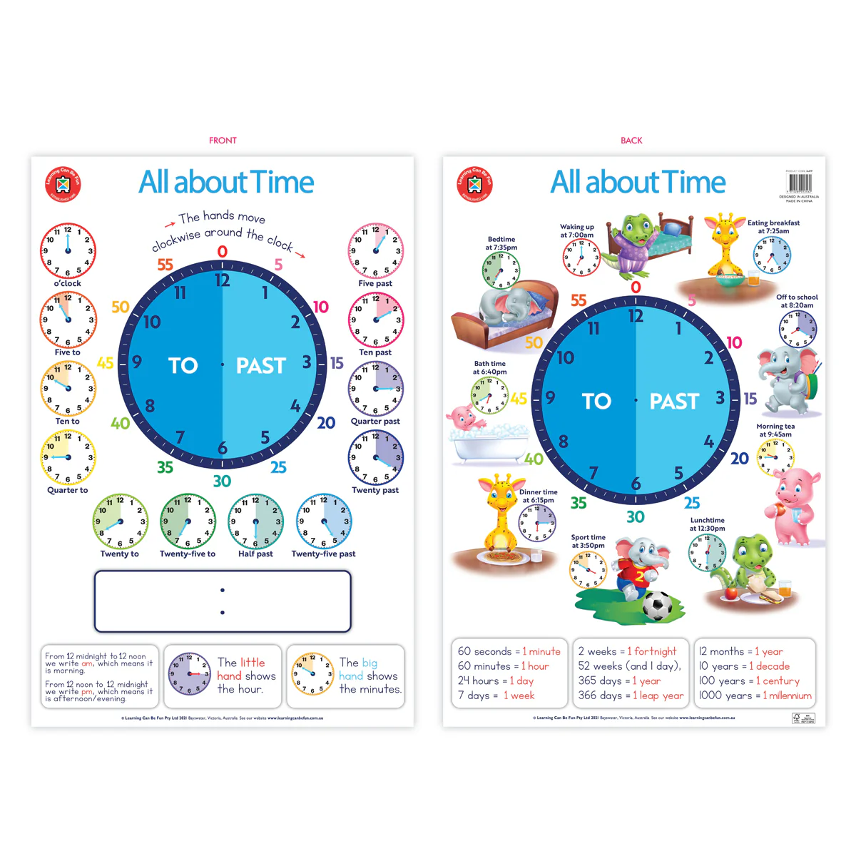 Learning Can Be Fun All About Time Wall Chart - Nail Gallerys