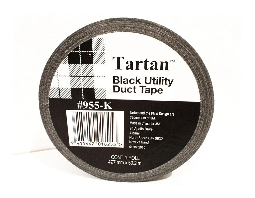 Scotch Tartan Utility Duct Tape 955k 48x50m Black Pvc - Nail Gallerys