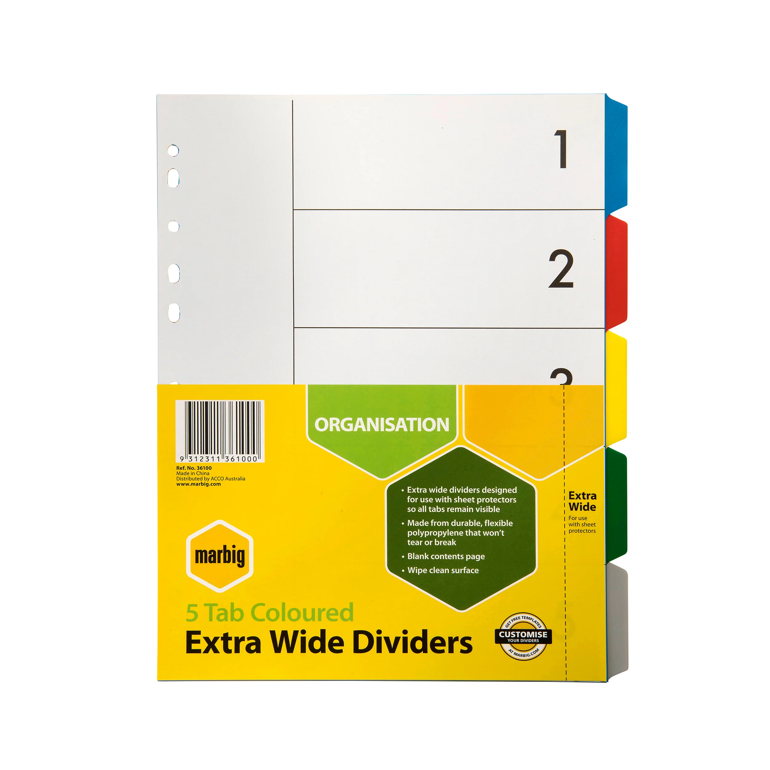 Marbig Indices & Dividers Polyprop A4 Extra Wide - Nail Gallerys