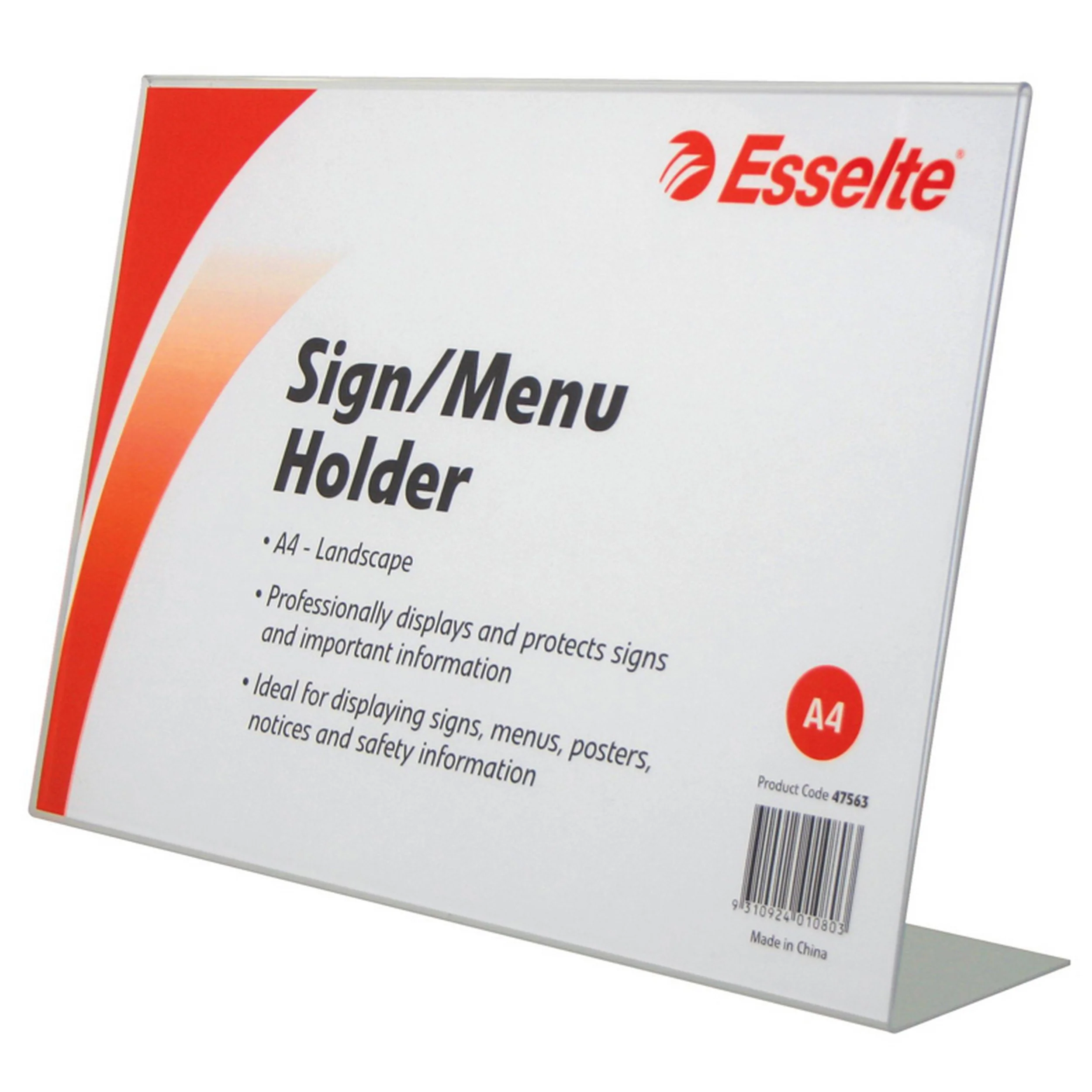 Esselte Sign/menu Holder Slanted A4 - Nail Gallerys