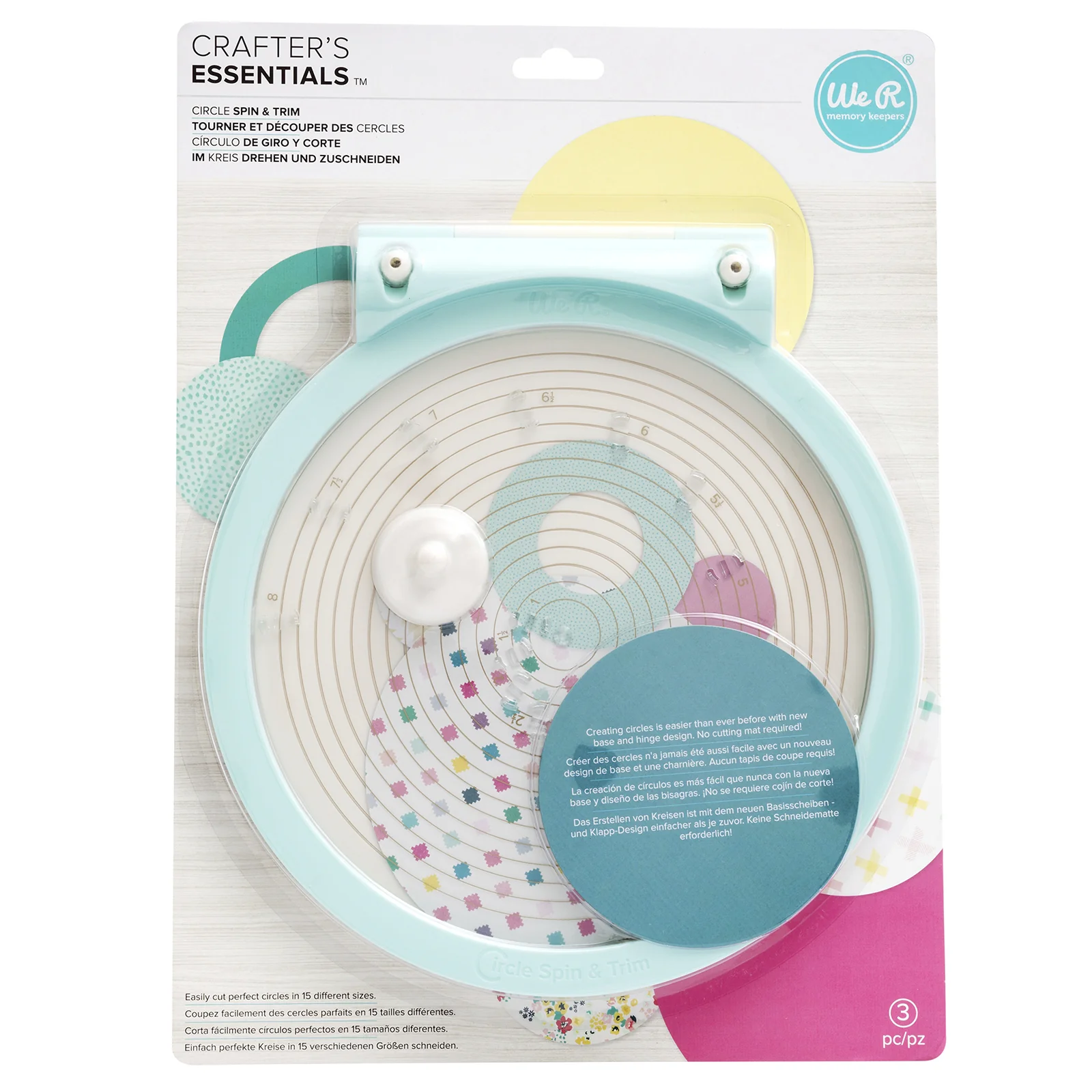 We R Memory Keepers Circle Spin & Trim Board with Blades - Nail Gallerys