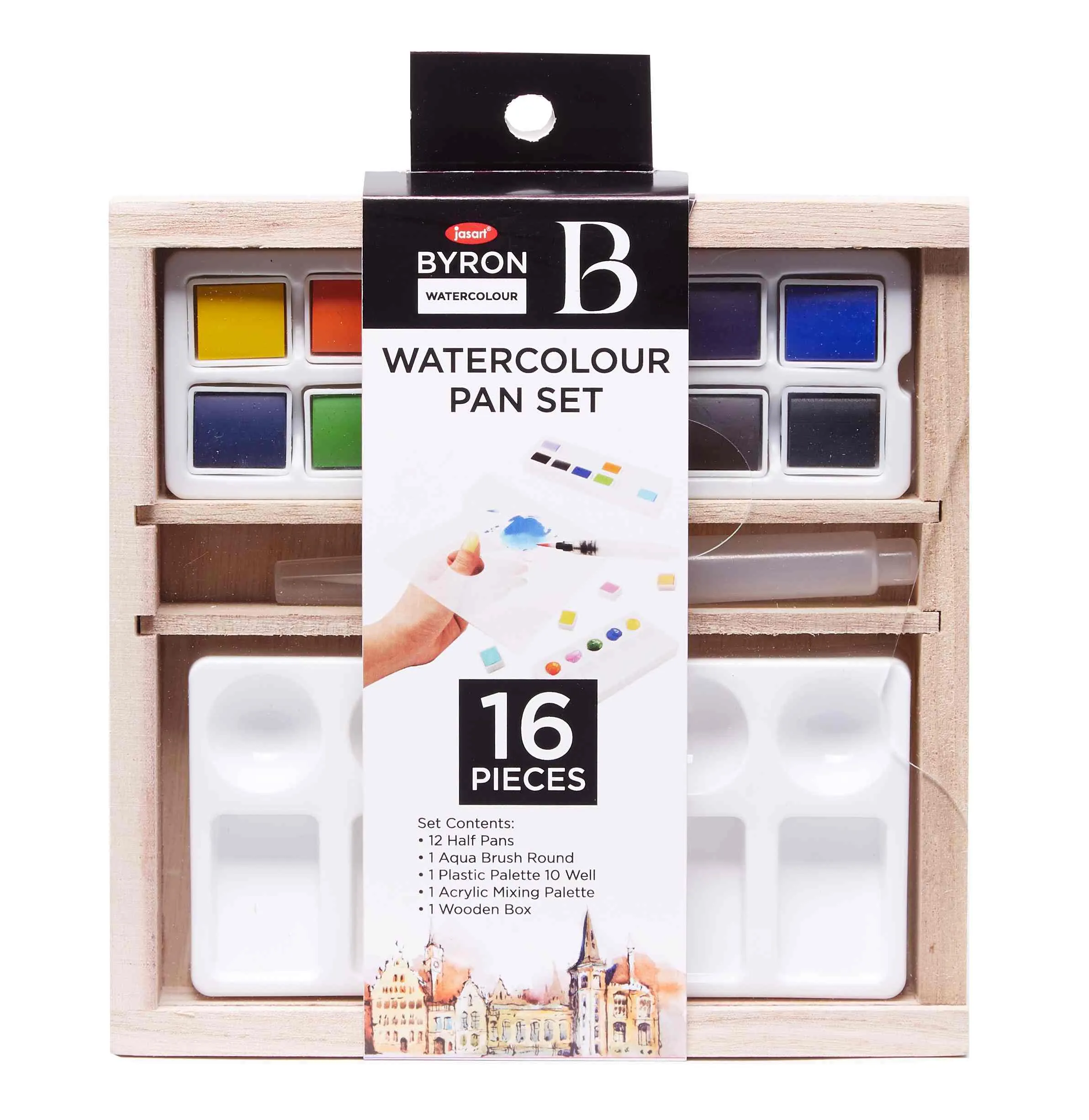 Jasart Byron Watercolour Pan Set Of 16 - Nail Gallerys