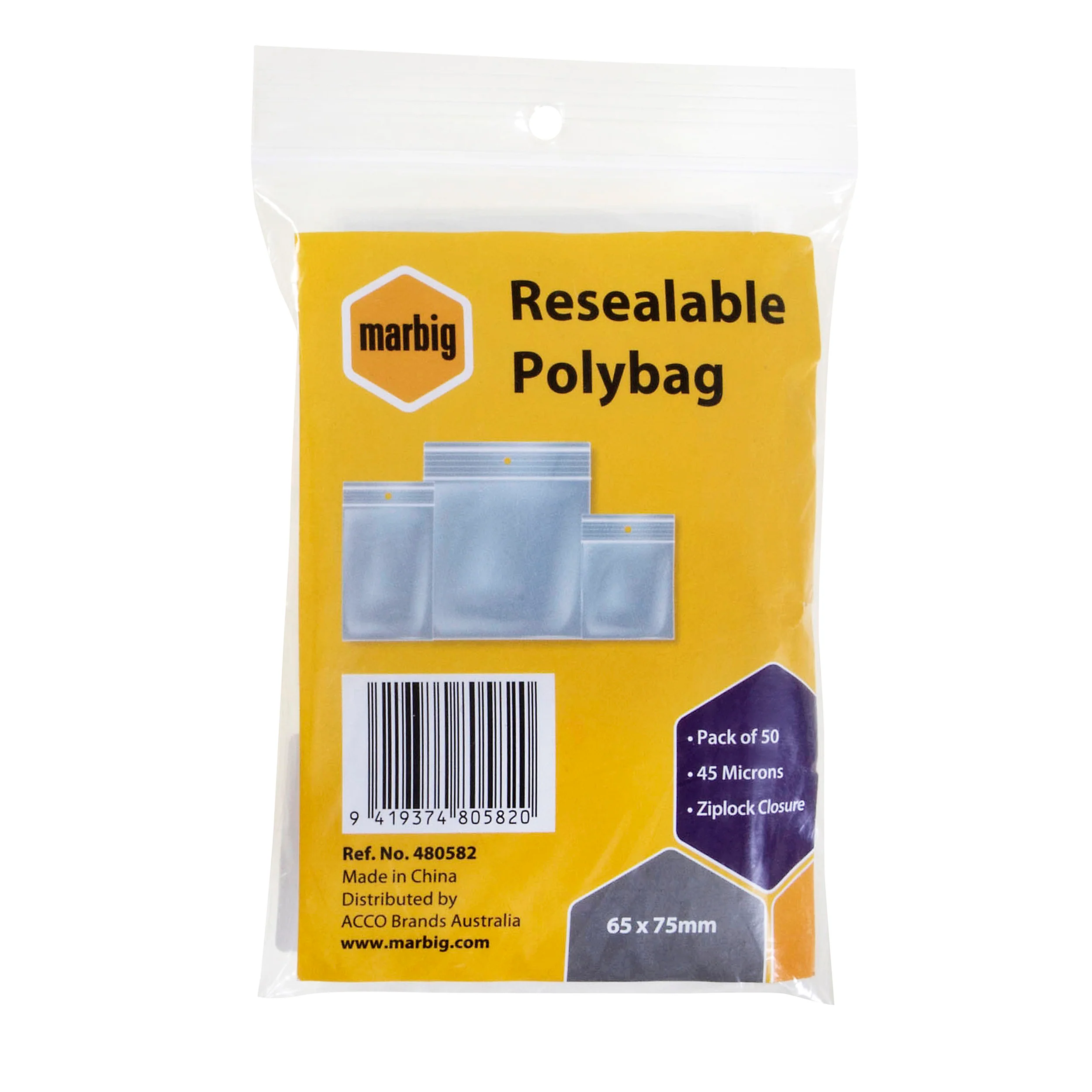 Marbig Resealable Bags Pack Of 50 - Nail Gallerys