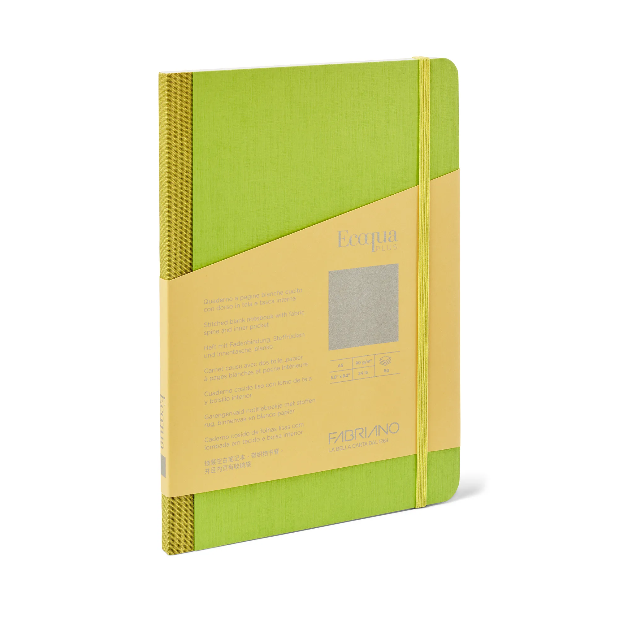 Fabriano Ecoqua Plus Fabric 90gsm Blank Lime Notebooks - Nail Gallerys
