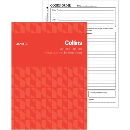 Collins Goods Order A5/50dl Duplicate No Carbon Required - Nail Gallerys