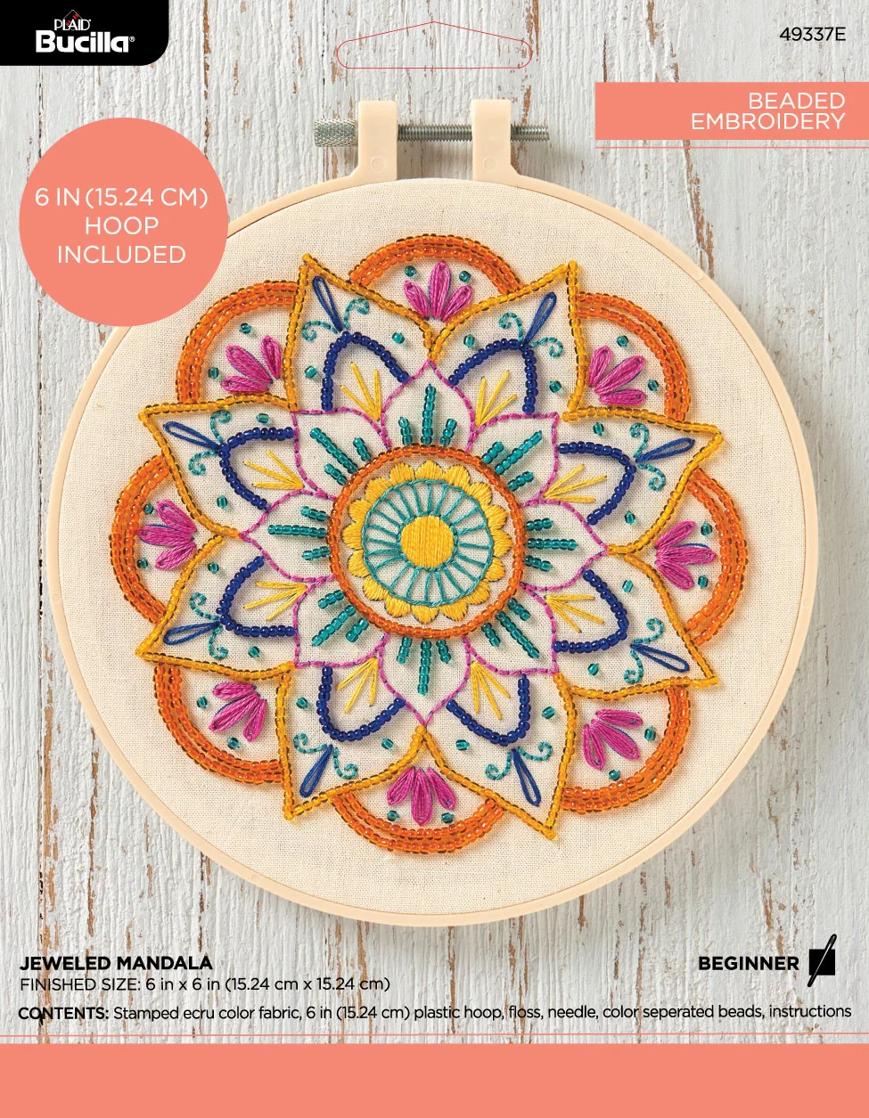 Bucilla Stamped Embroidery - Beaded Jeweled Mandala - Nail Gallerys
