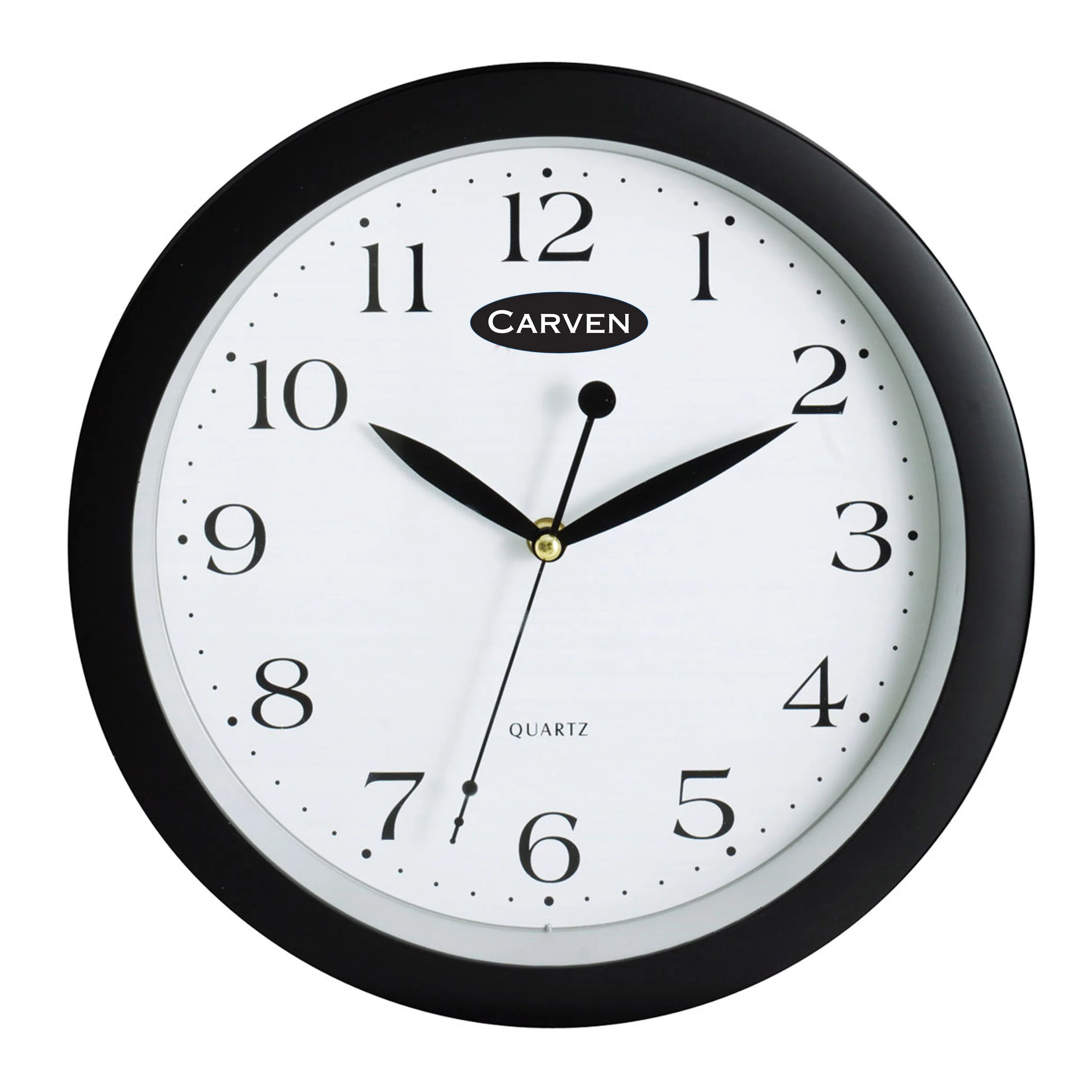 Carven Clock 300mm Black Frame - Nail Gallerys
