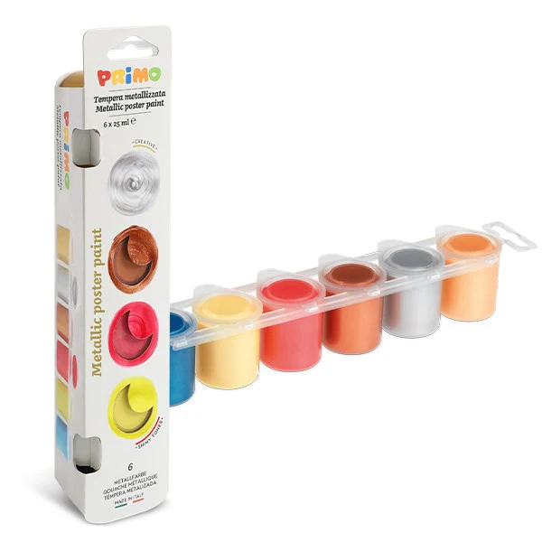 Primo 25ml Ready Mix Poster Paints Set of 6 Metallic - Nail Gallerys