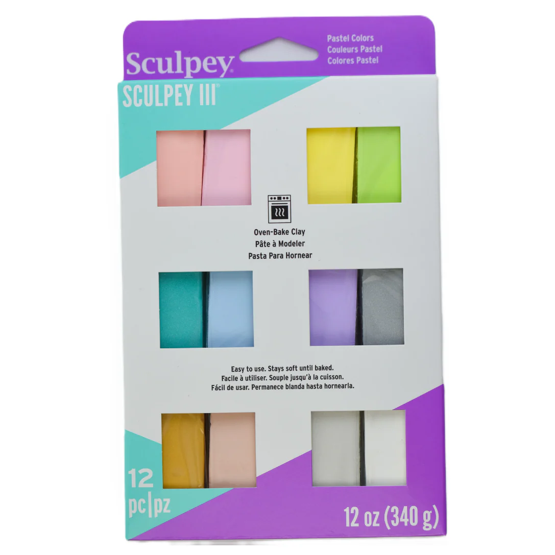 Sculpey III Oven Bake Clay Pastel Set Of 12 - Nail Gallerys
