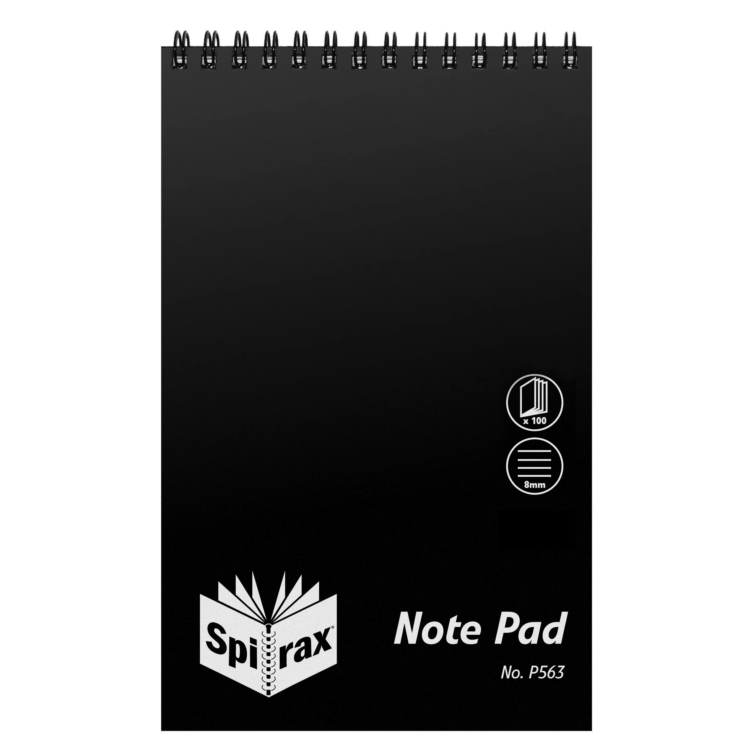 Spirax P563 PP Notebook Reporters 200x127mm 100 Page Black T/o - Pack Of 20 - Nail Gallerys