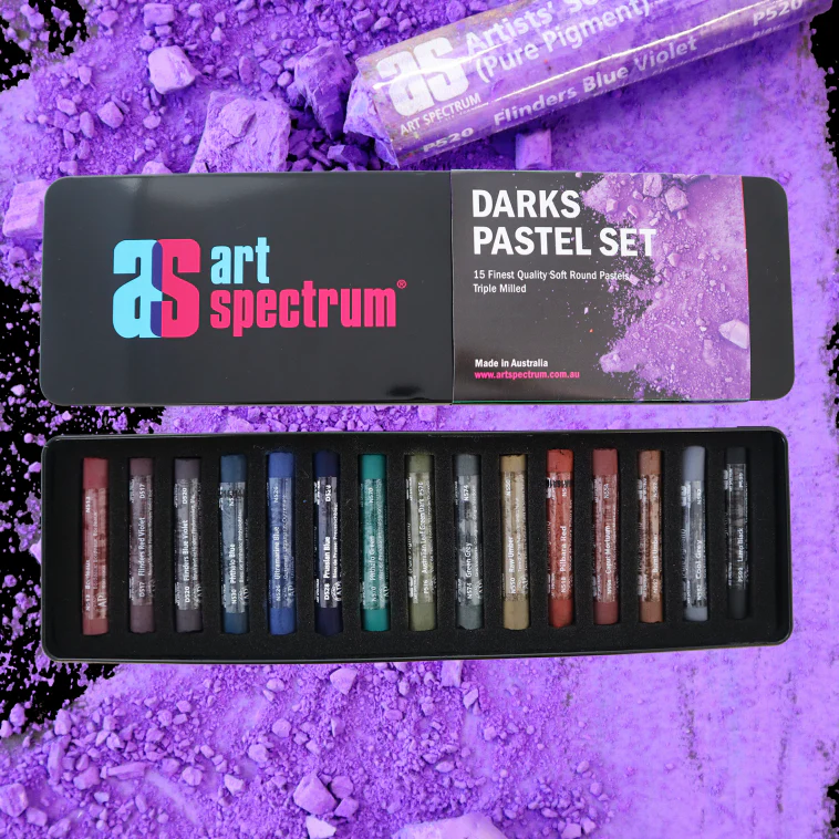 Art Spectrum Soft Pastels Dark Colours Set Of 15 - Nail Gallerys