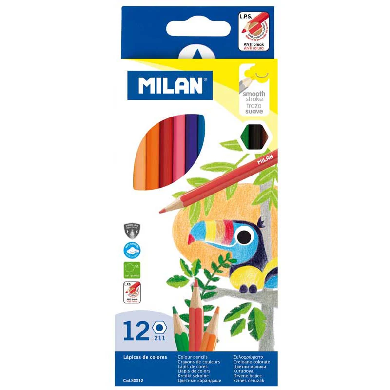 Milan Hexagonal Coloured Pencil Set of 12 - Nail Gallerys