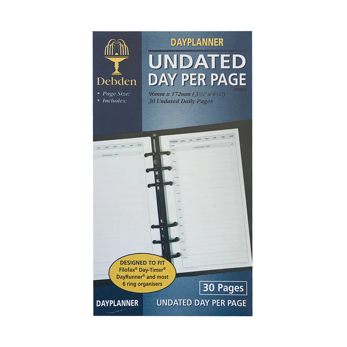 Debden Personal Day to a Page Undated Dayplanner Refill - Nail Gallerys