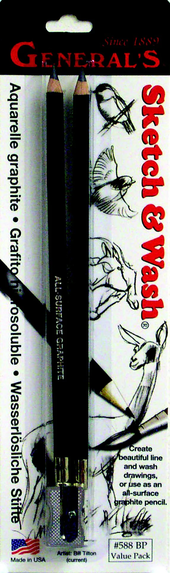 General's Sketch & Wash Graphite + Sharpener 2 Piece Set - Nail Gallerys