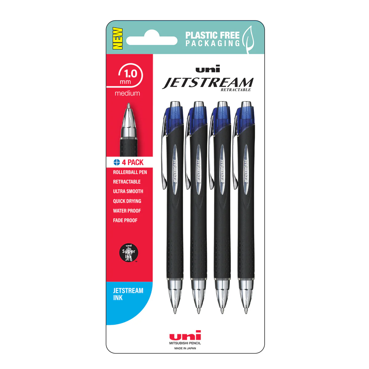 Uni Jetstream 1.0mm Medium Retractable Pens Set of 4 - Nail Gallerys