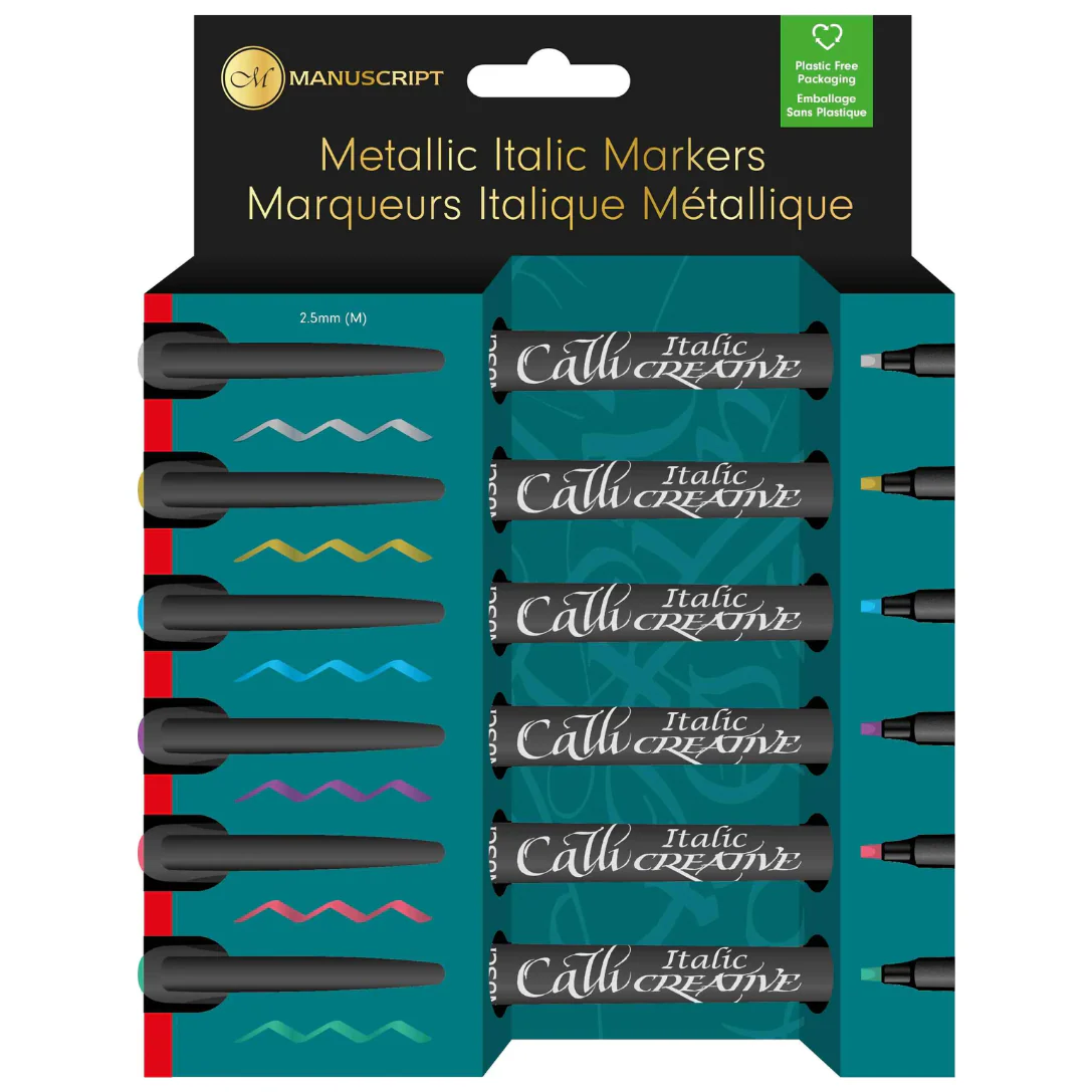 Manuscript Callicreative Metallic Markers Set Of 6 - Nail Gallerys