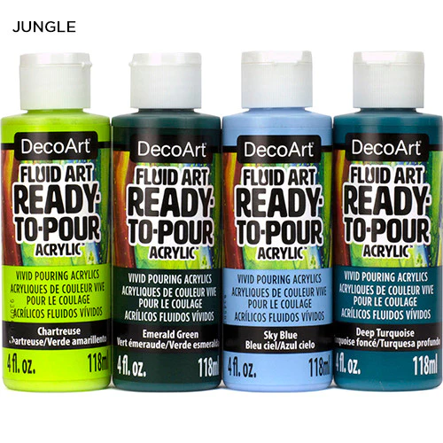 Decoart Fluidart Jungle Paint Pouring Set of 4 - Nail Gallerys