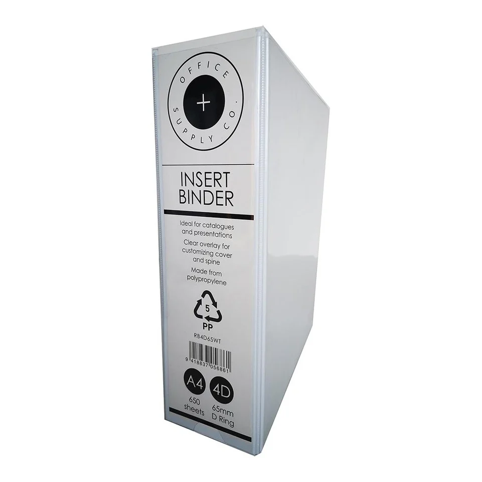 OSC Insert Binder A4 4d 65mm White - Nail Gallerys