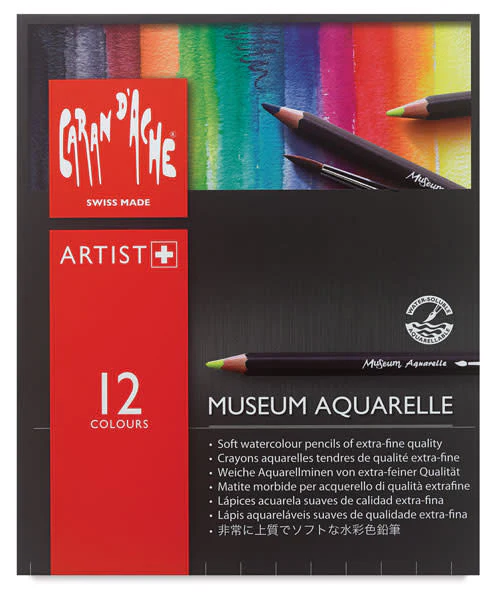 Caran d'Ache Museum Aquarelle Box Set of 12 Assorted Colours - Nail Gallerys