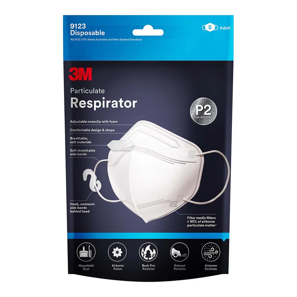 3M Particulate Respirator 9123 P2 Pack Of 5 - Nail Gallerys