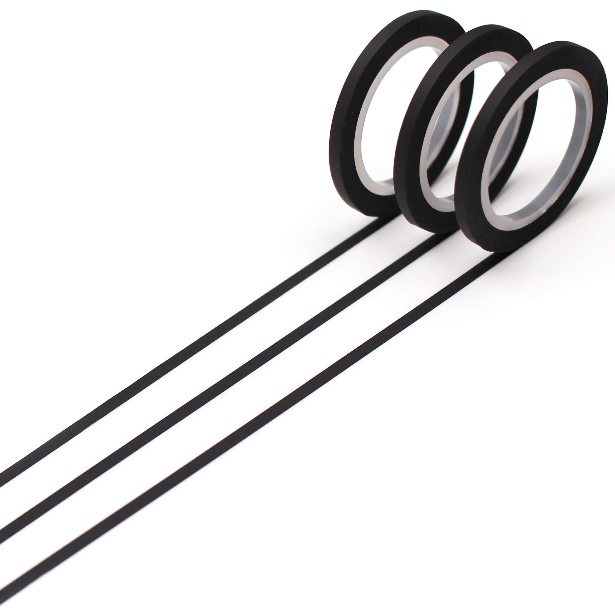 MT 3mm x 7m Matte Black Washi Tape Set of 3 - Nail Gallerys