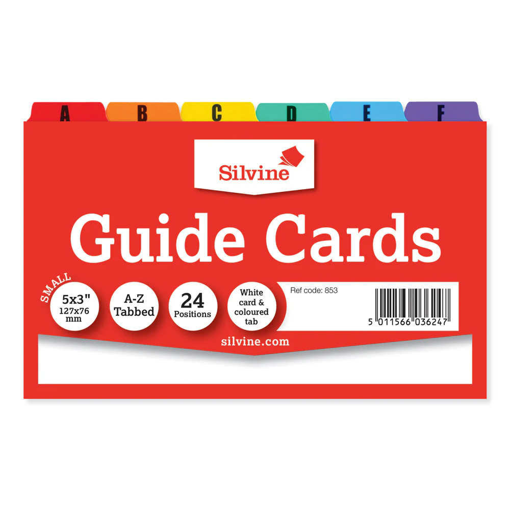 Silvine Guide Cards A-Z Coloured Tabs - Nail Gallerys