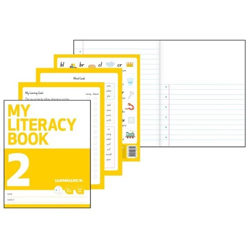 Warwick Exercise My Literacy Book 2 12mm Ruled 64 Page - Nail Gallerys