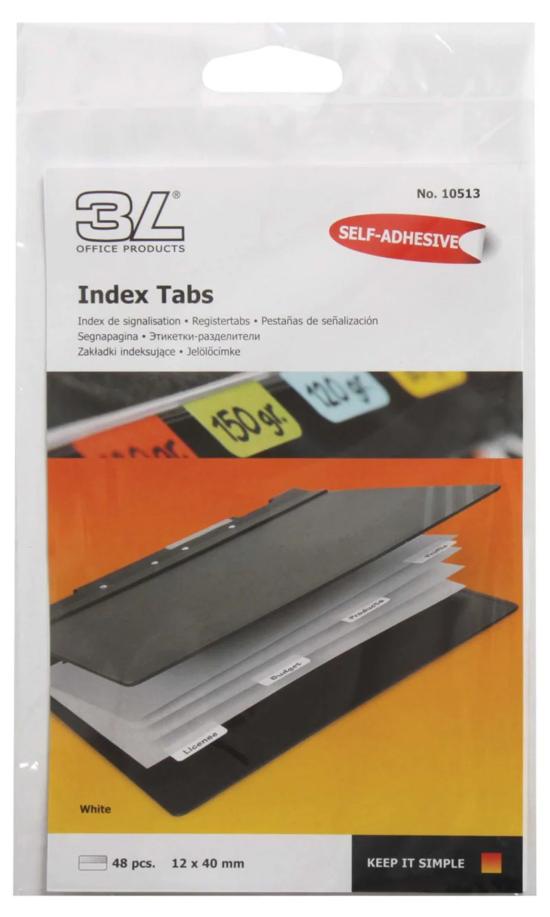 3L Index Tab 40mm 48 Pack - Nail Gallerys