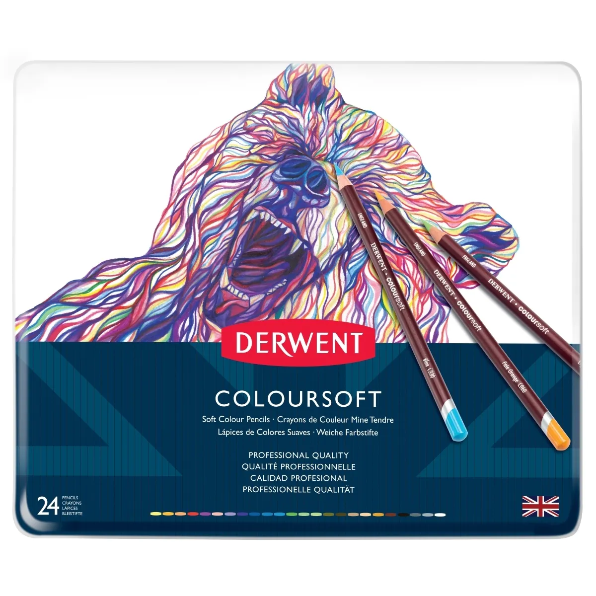 Derwent Coloursoft Pencils Tin of 24 - Nail Gallerys