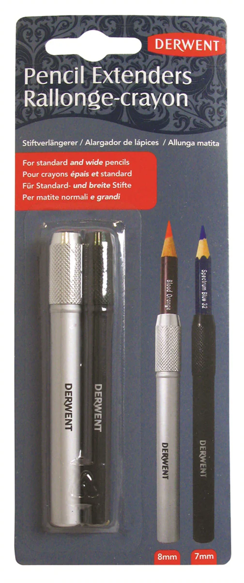 Derwent Assorted Sizes Pencil Extenders Pack Of 2 - Nail Gallerys