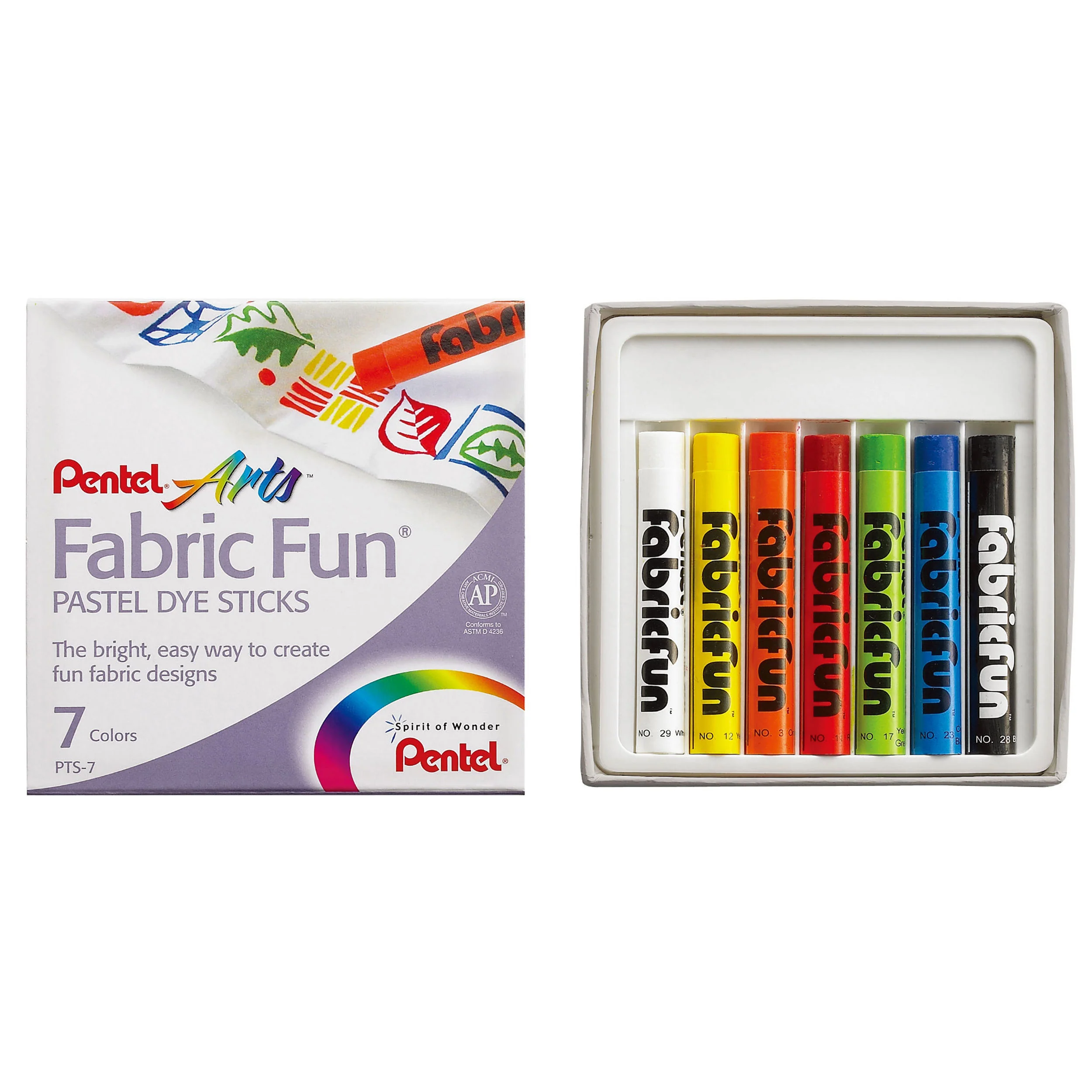 Pentel Fabric Fun Pastel Dye Sticks Assorted Set of 7 - Nail Gallerys