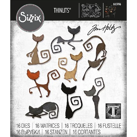 Sizzix by Tim Holtz Mischievous Thinlits Dies 16 Pieces - Nail Gallerys