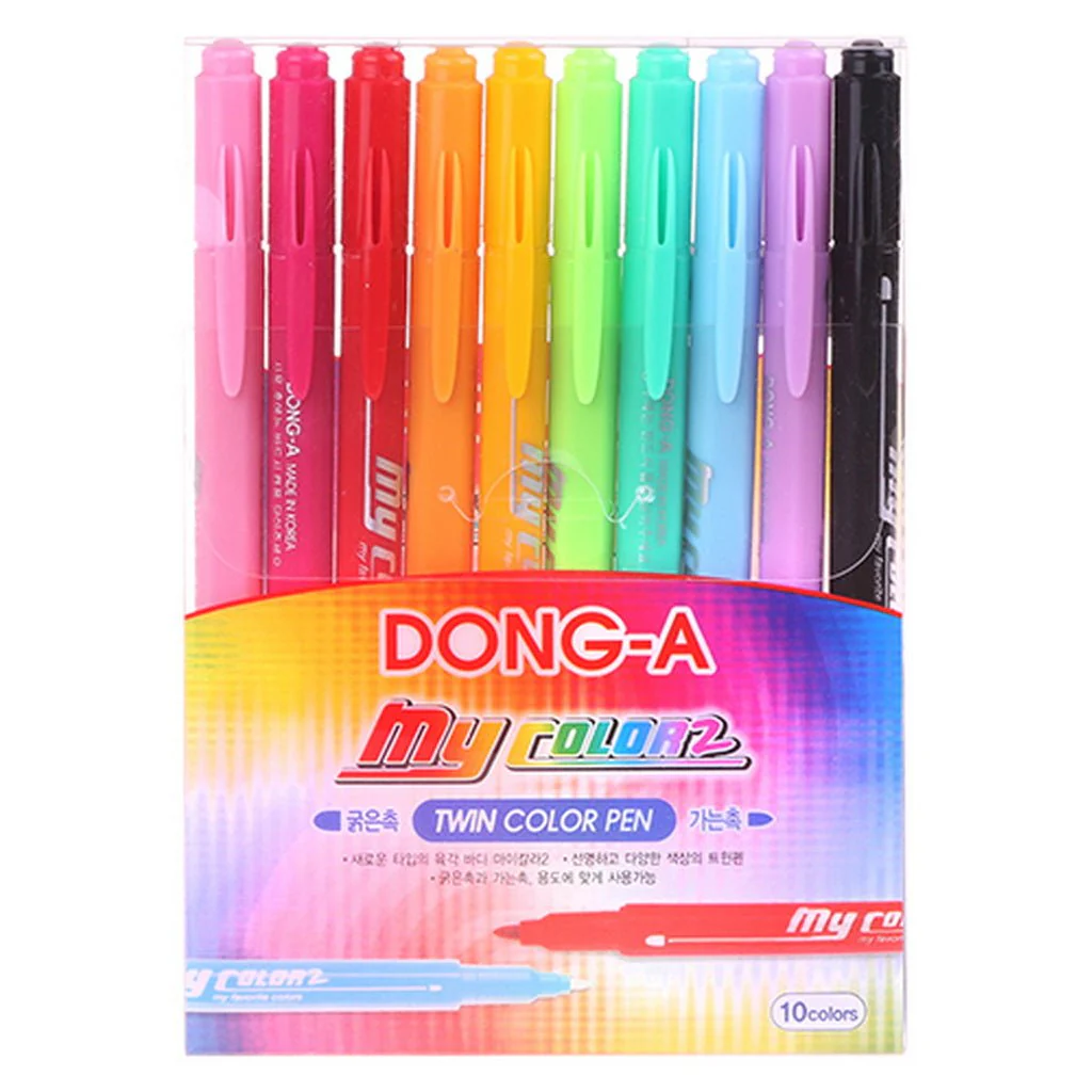 Dong-A My Color2 Twin Tip Marker Set of 10 - Nail Gallerys
