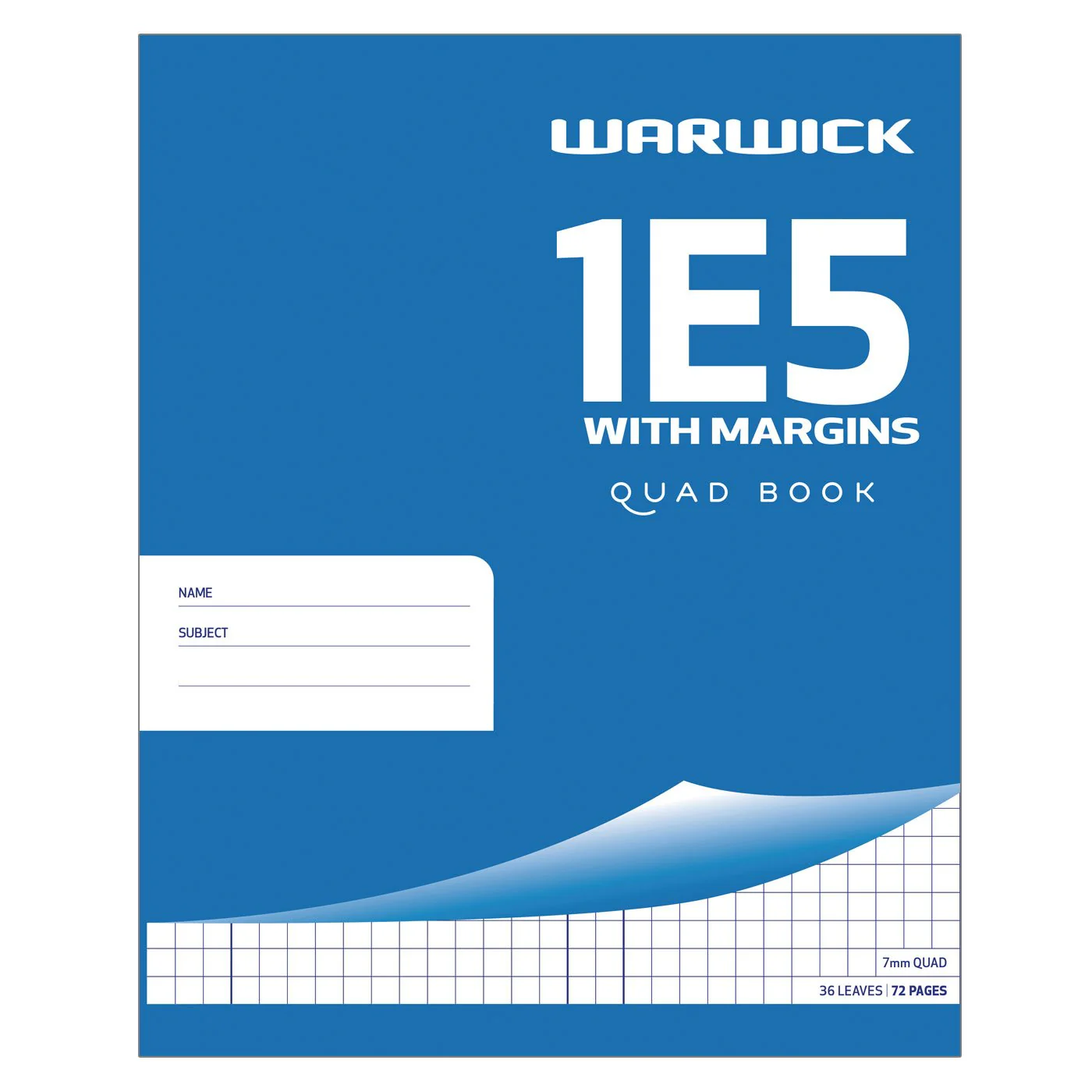 Warwick Exercise Book 1e5 36 Leaf With Margin Quad 7mm 255x205mm - Nail Gallerys