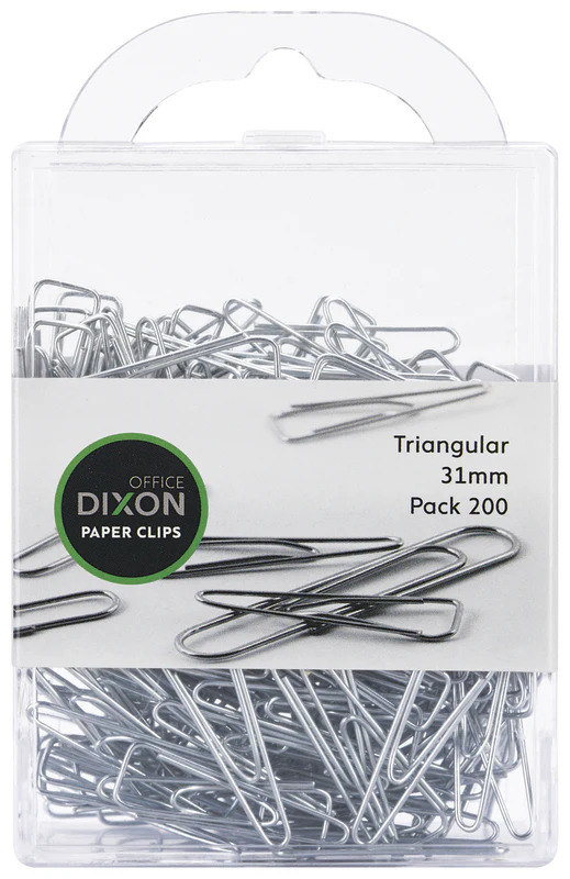 Dixon Paper Clips Size 31mm Triangle Pack Of 200 Silver - Nail Gallerys
