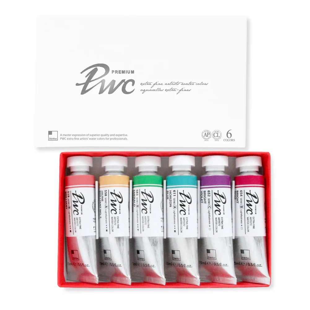 ShinHan PWC Extra Fine 15ml Watercolour Paints Set Of 6 - Tint B - Nail Gallerys
