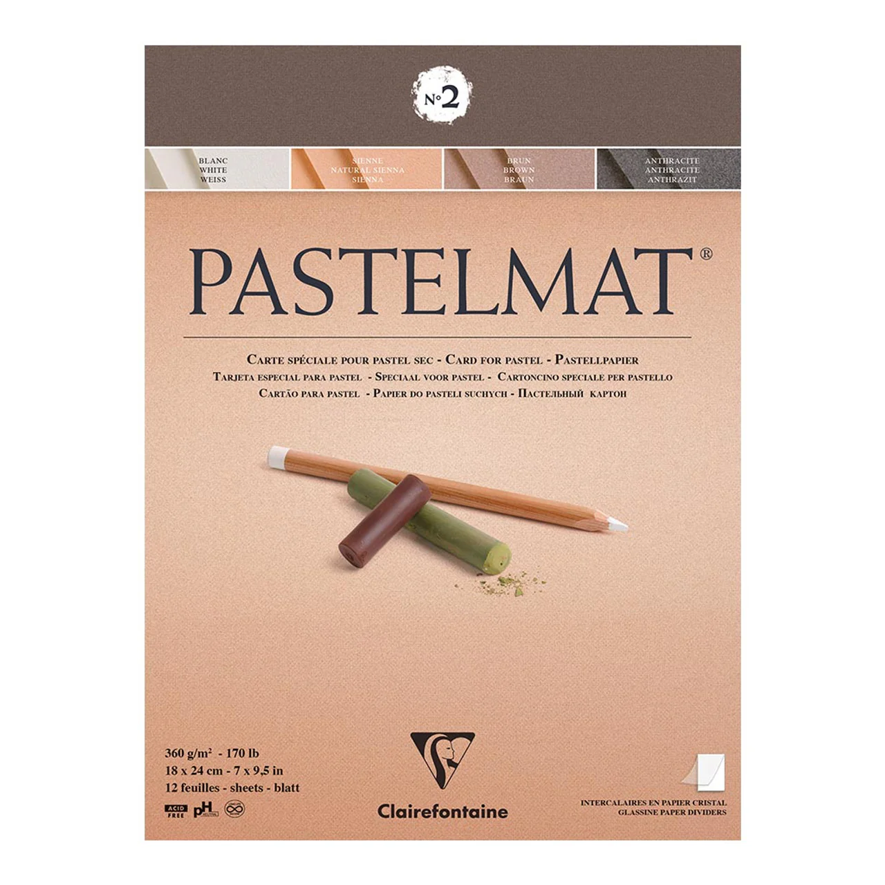 Clairefontaine Pastelmat Pad No. 2 12 Sheets - Nail Gallerys