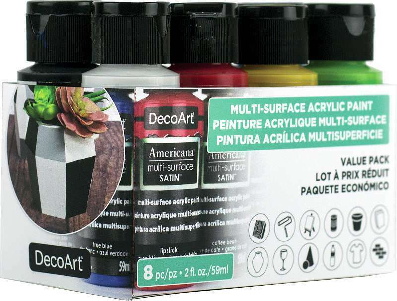 Decoart Americana Multi Surface Paints Pack Of 8 - Nail Gallerys