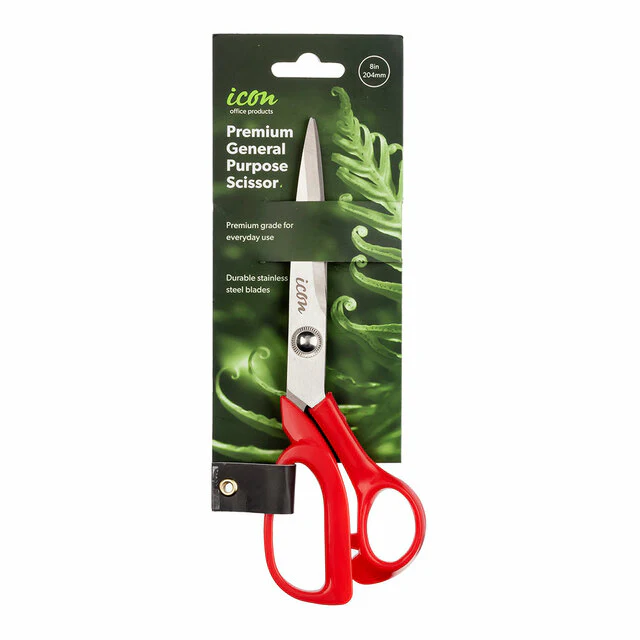 Icon Scissor Premium 8 Inch Red Handle - Nail Gallerys