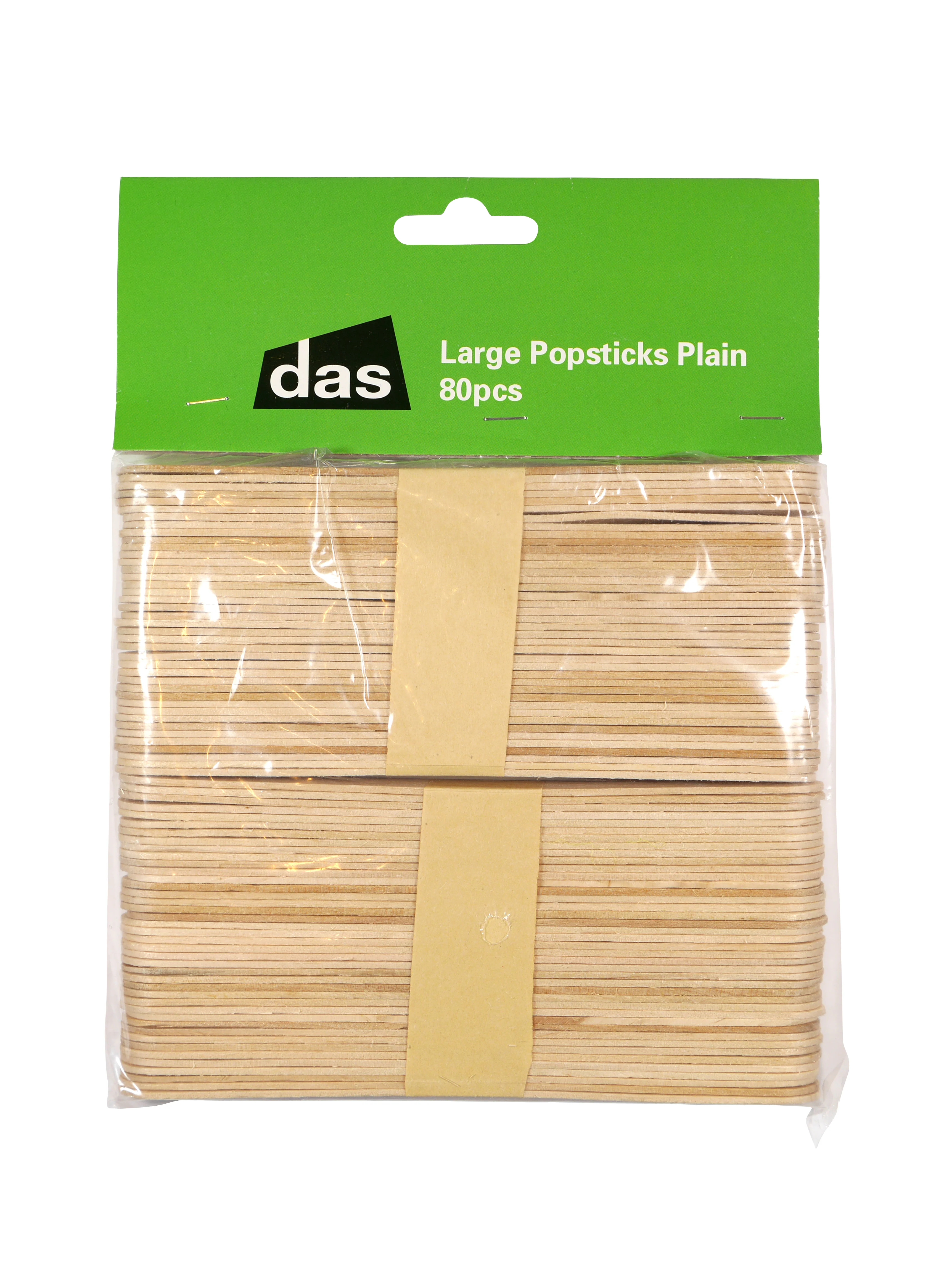Das Large Wooden Craft Popsticks Plain 80 Pieces - Nail Gallerys