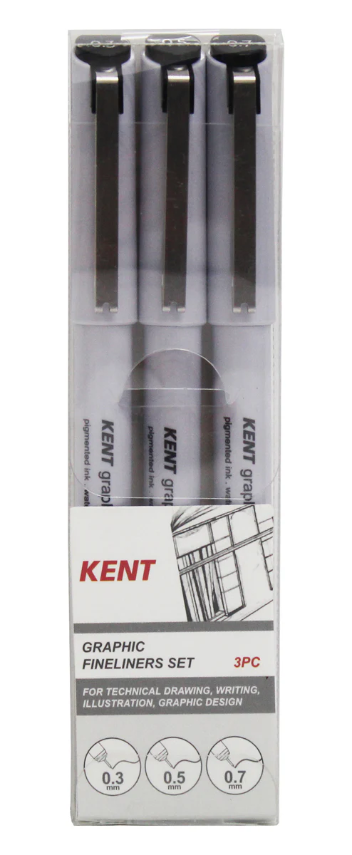 Kent Graphic Fineliners Set Of 3 - Nail Gallerys