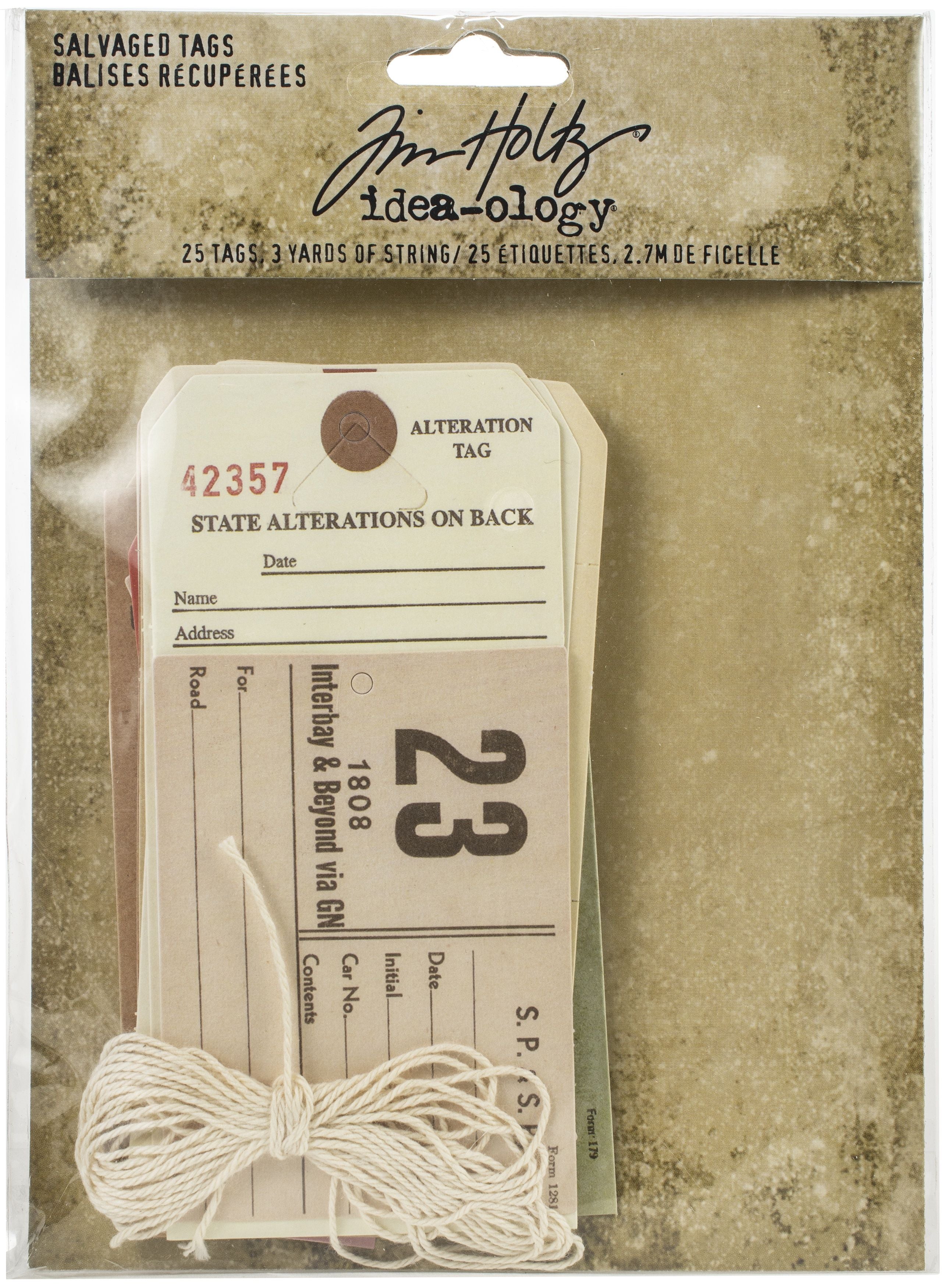 Tim Holtz Idea-Ology Salvaged Tags 25 Pieces - Nail Gallerys
