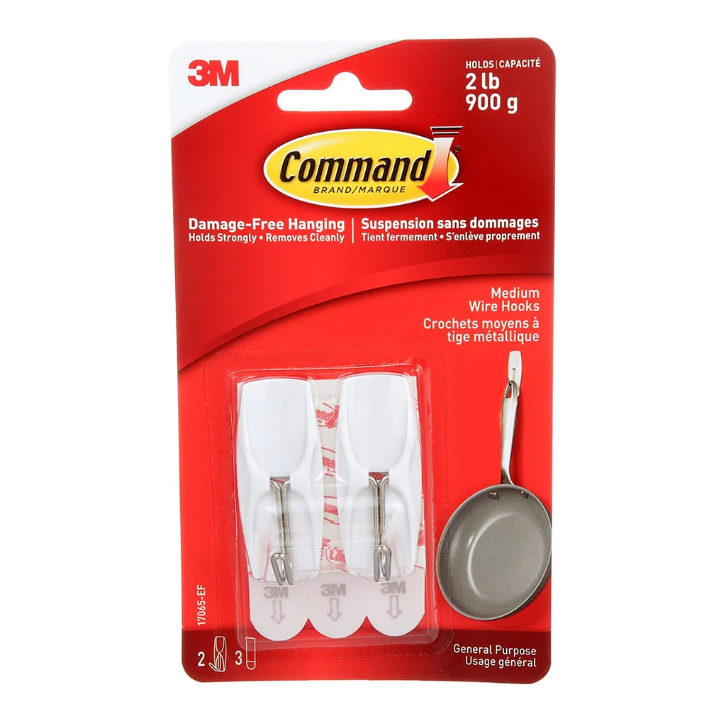 Command Medium White Wire Hook Pack of 2 - Nail Gallerys