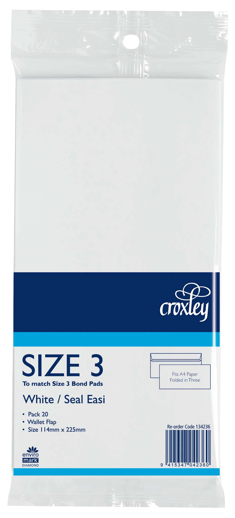 Croxley Envelope Size 3 Seal Easi Bond 114x225mm 20 Pack - Nail Gallerys