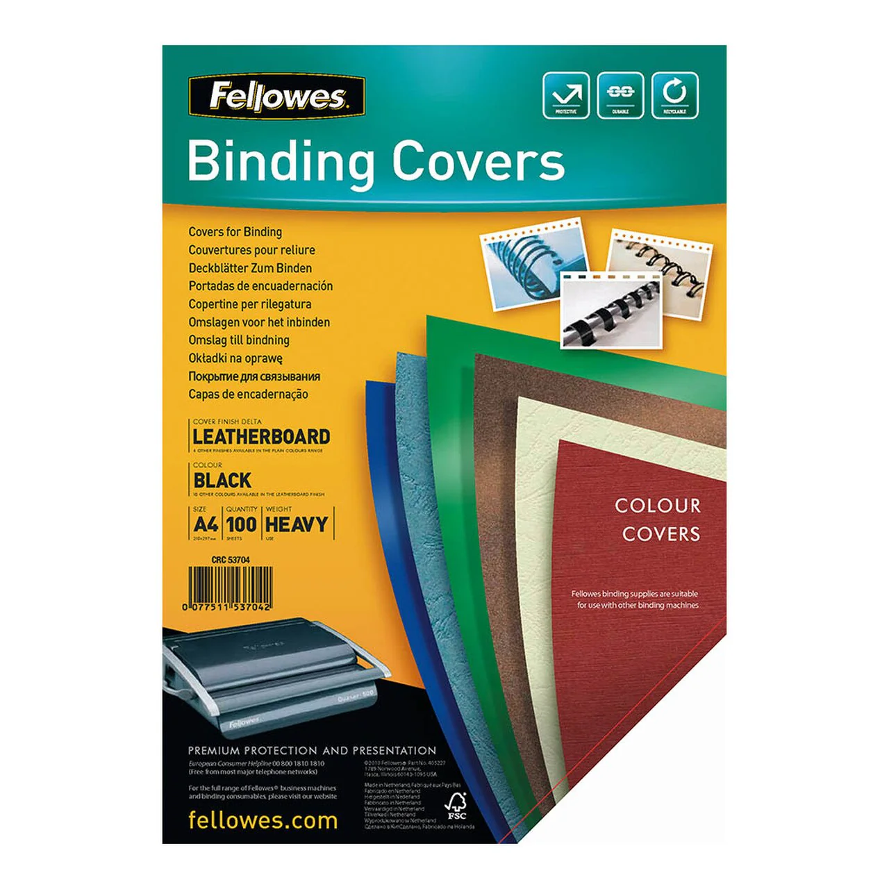 Fellowes Binding Covers A4 250gsm Pack Of 100 - Nail Gallerys