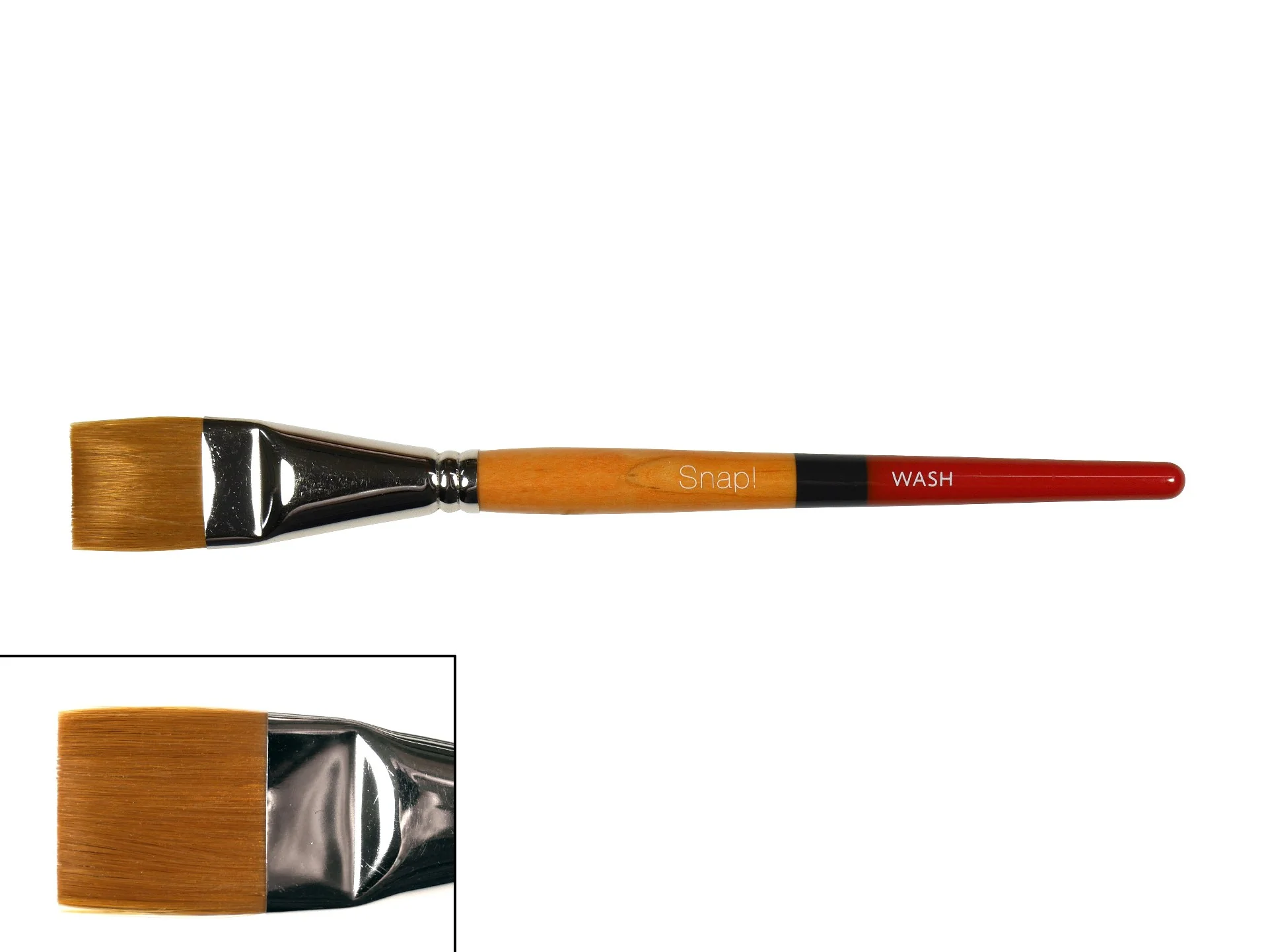 Princeton Snap! 9650 Short Handle Gold Taklon Wash Size 1 Brush - Nail Gallerys