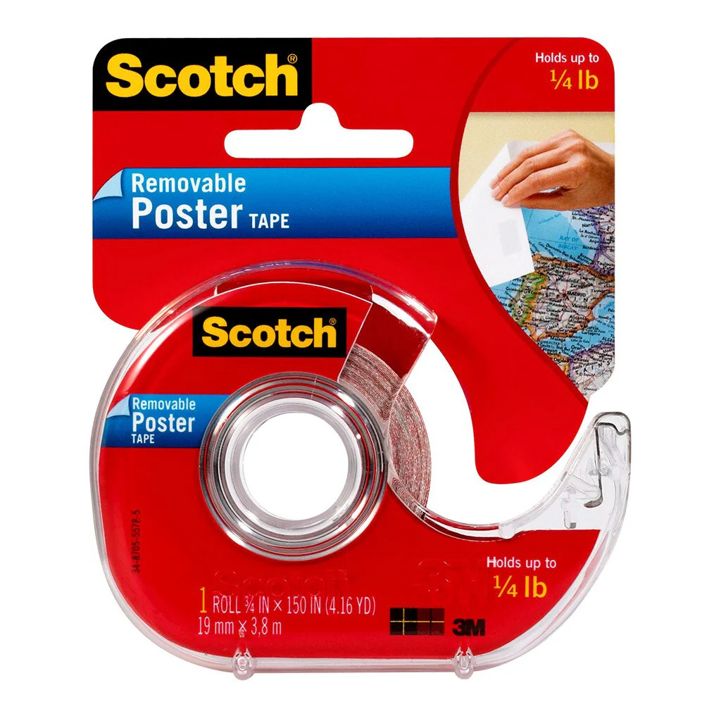 Scotch Poster Tape Removable 109 19mmx3.8m On Dispenser - Nail Gallerys