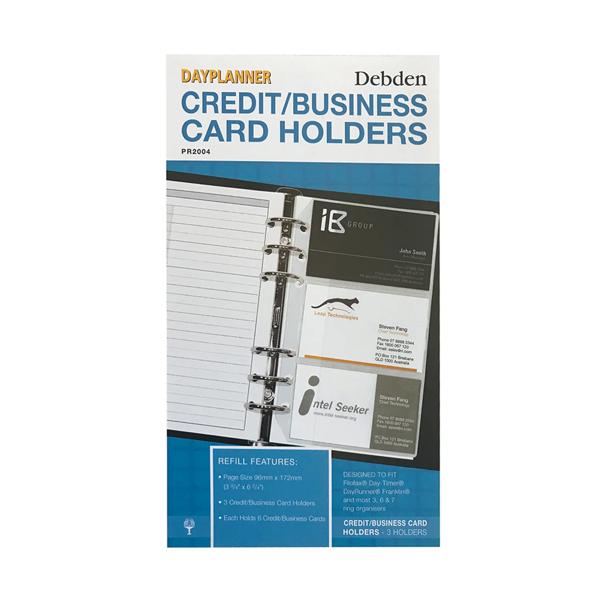 Debden Personal Credit/Business Card Holder Dayplanner 3 Pack - Nail Gallerys
