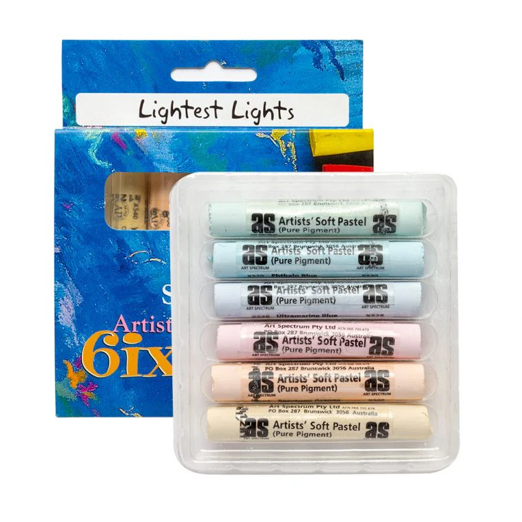 Art Spectrum Soft Round Pastels Set Of 6 - Lightest Lights - Nail Gallerys